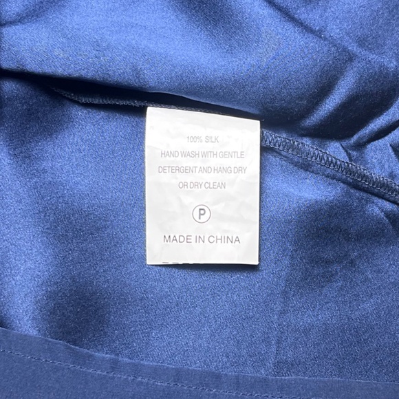 Marie Oliver Silk Navy Blue Keyhole Boxy Shift Tiered Mini Dress Size Medium - Picture 8 of 9